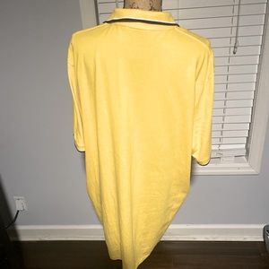 2XL Men Yellow trim in blue and white neck Polo Shirt